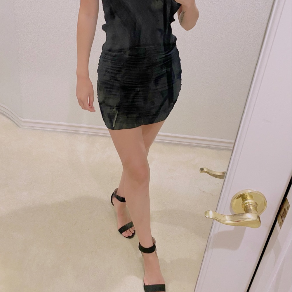 Black mini skirt